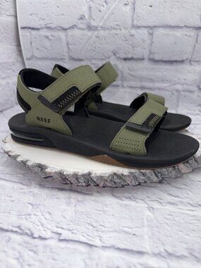 Reef Men's Fanning Baja Bottle Opener Strap Sandals Green Black 10 US